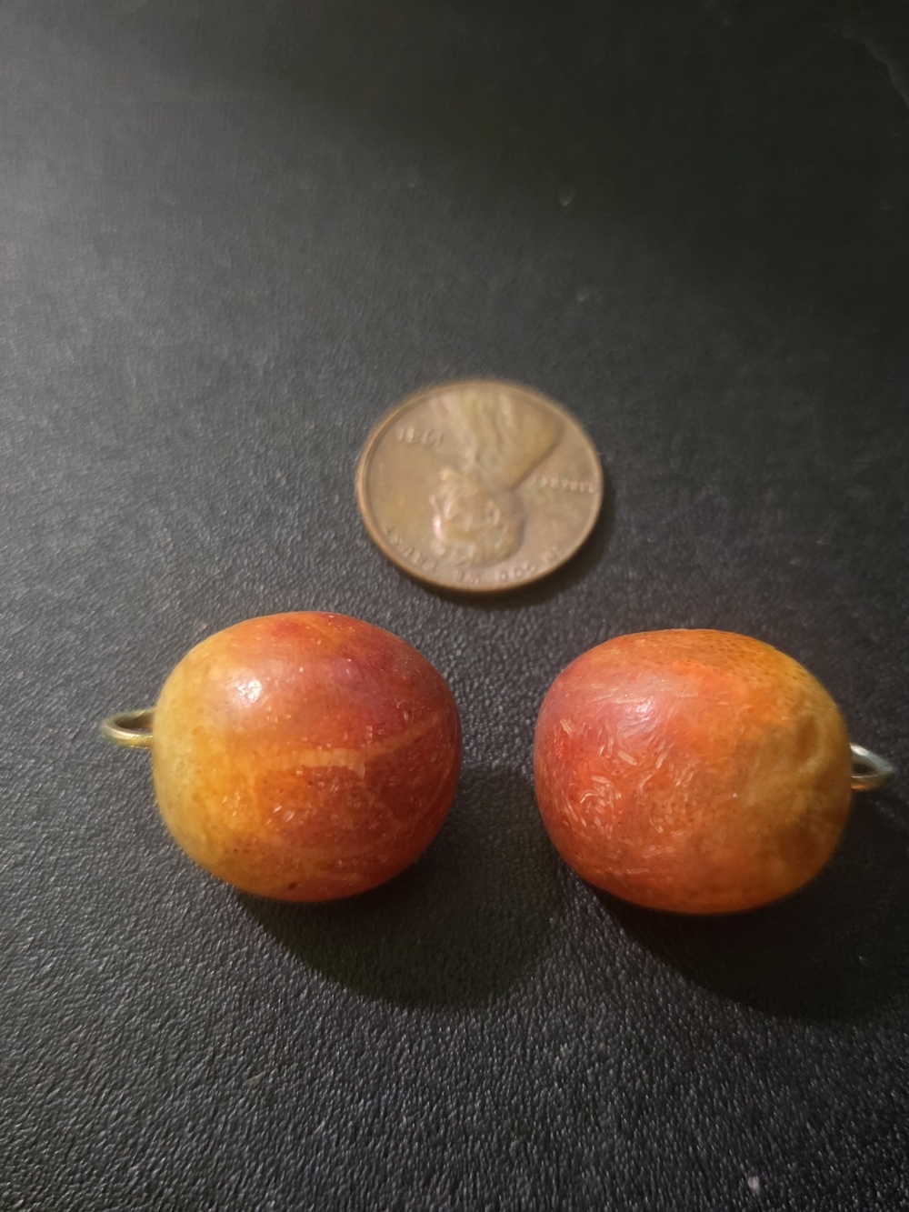 Vintage Genuine Apple Coral Earrings